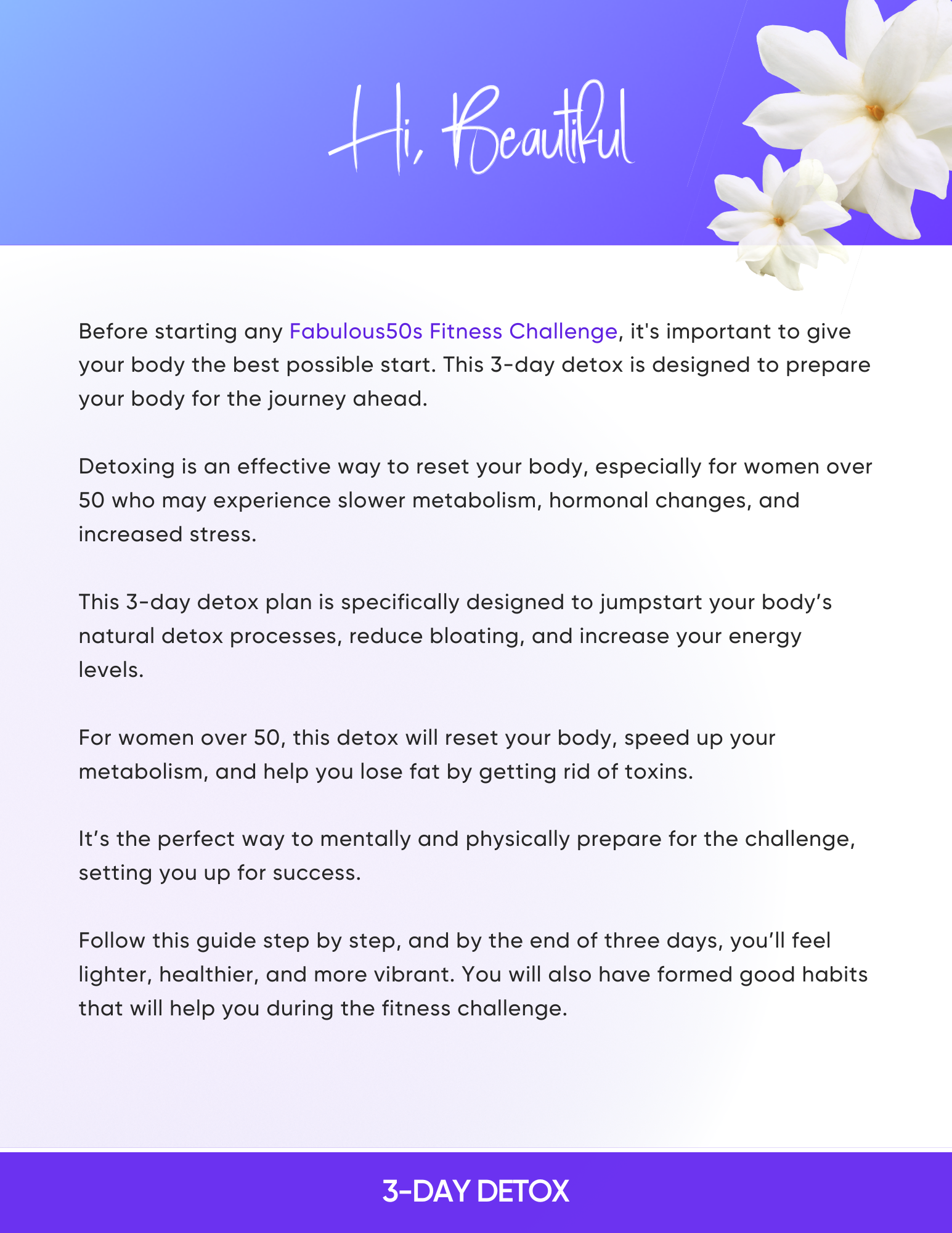 3-Day Detox Prep Guide: Revitalize Your Body and Mind Fabulous50s