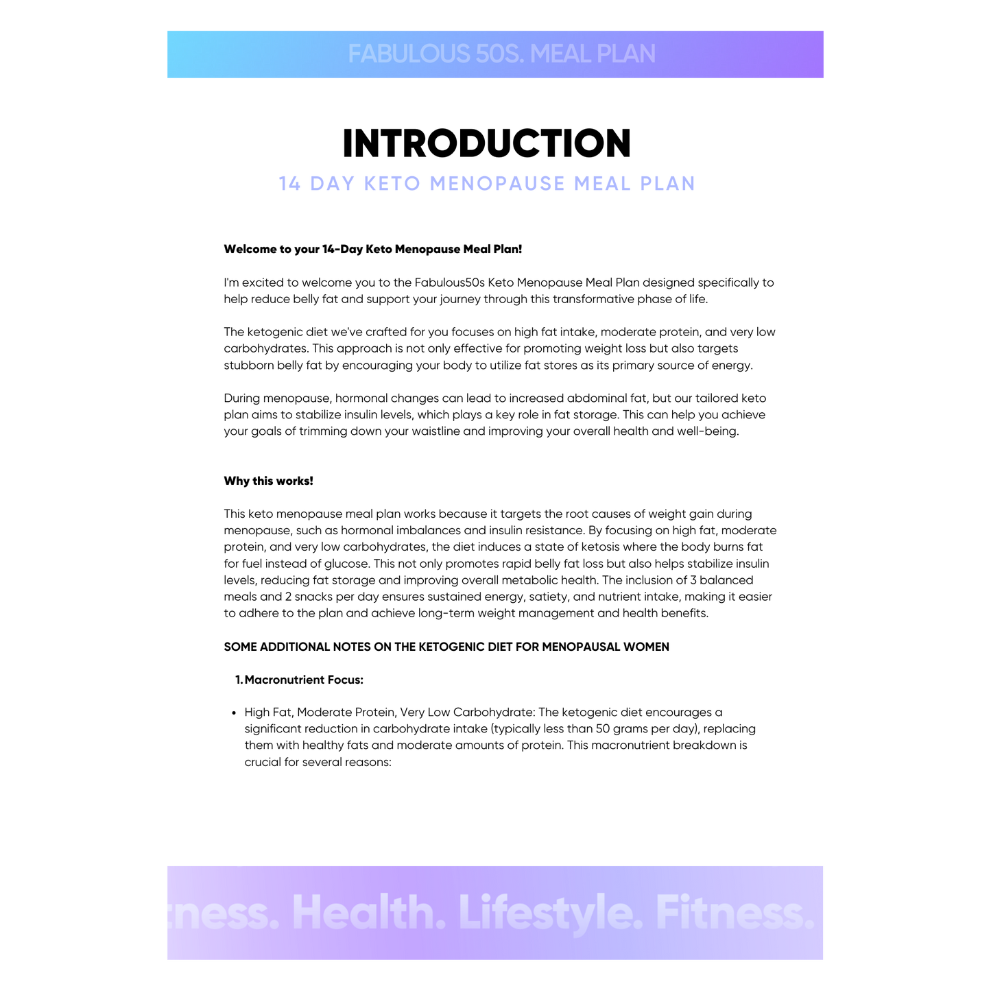 14-Day Keto-Menopause Meal Plan Fabulous50s
