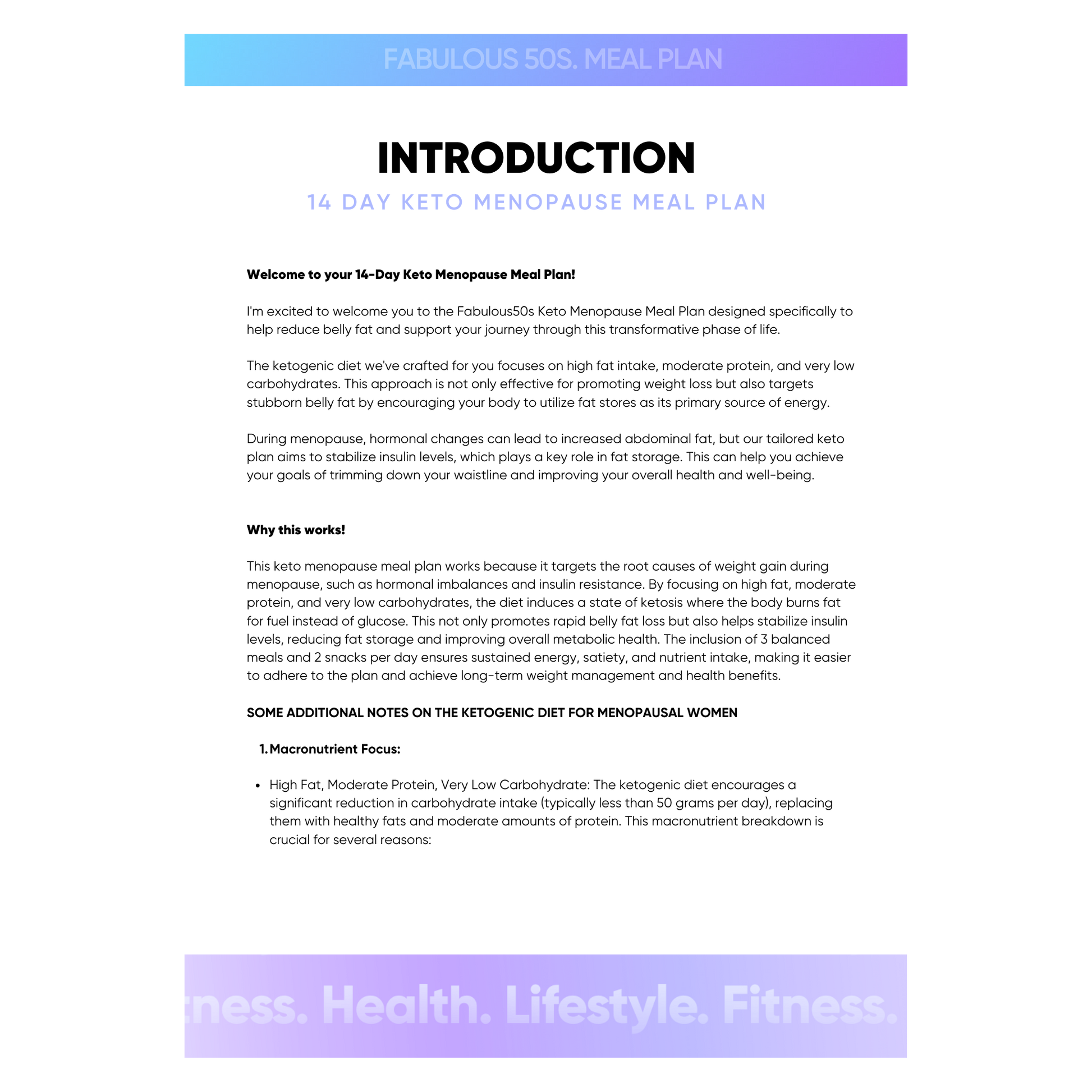 14-Day Keto-Menopause Meal Plan Fabulous50s