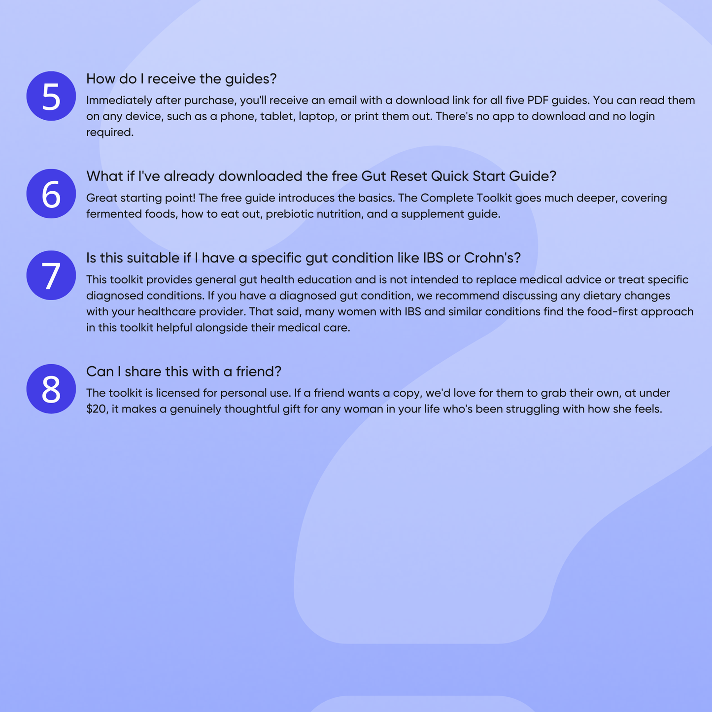 The Complete Gut Health Toolkit A science-backed digital resource collection for women 40+ Everything your gut has been waiting for, in one place.