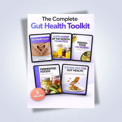 The Complete Gut Health Toolkit A science-backed digital resource collection for women 40+ Everything your gut has been waiting for, in one place.