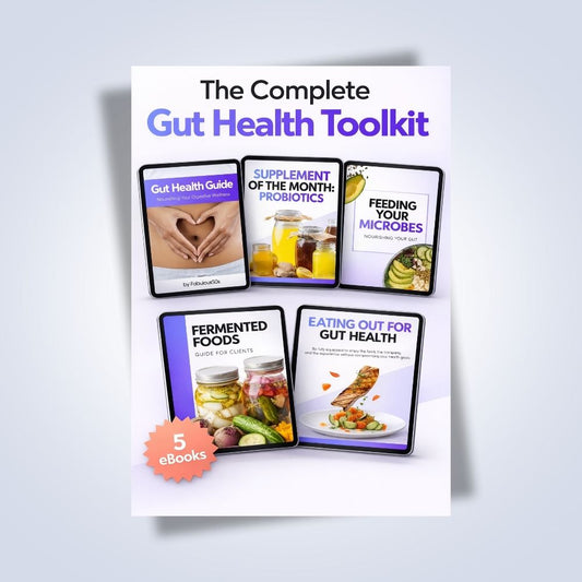 The Complete Gut Health Toolkit A science-backed digital resource collection for women 40+ Everything your gut has been waiting for, in one place.