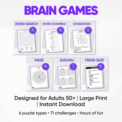 The Ultimate Brain Games and Puzzle Books for Adults