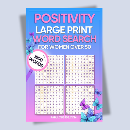 Positivity Word Search For Women Over 50 (Large Print)