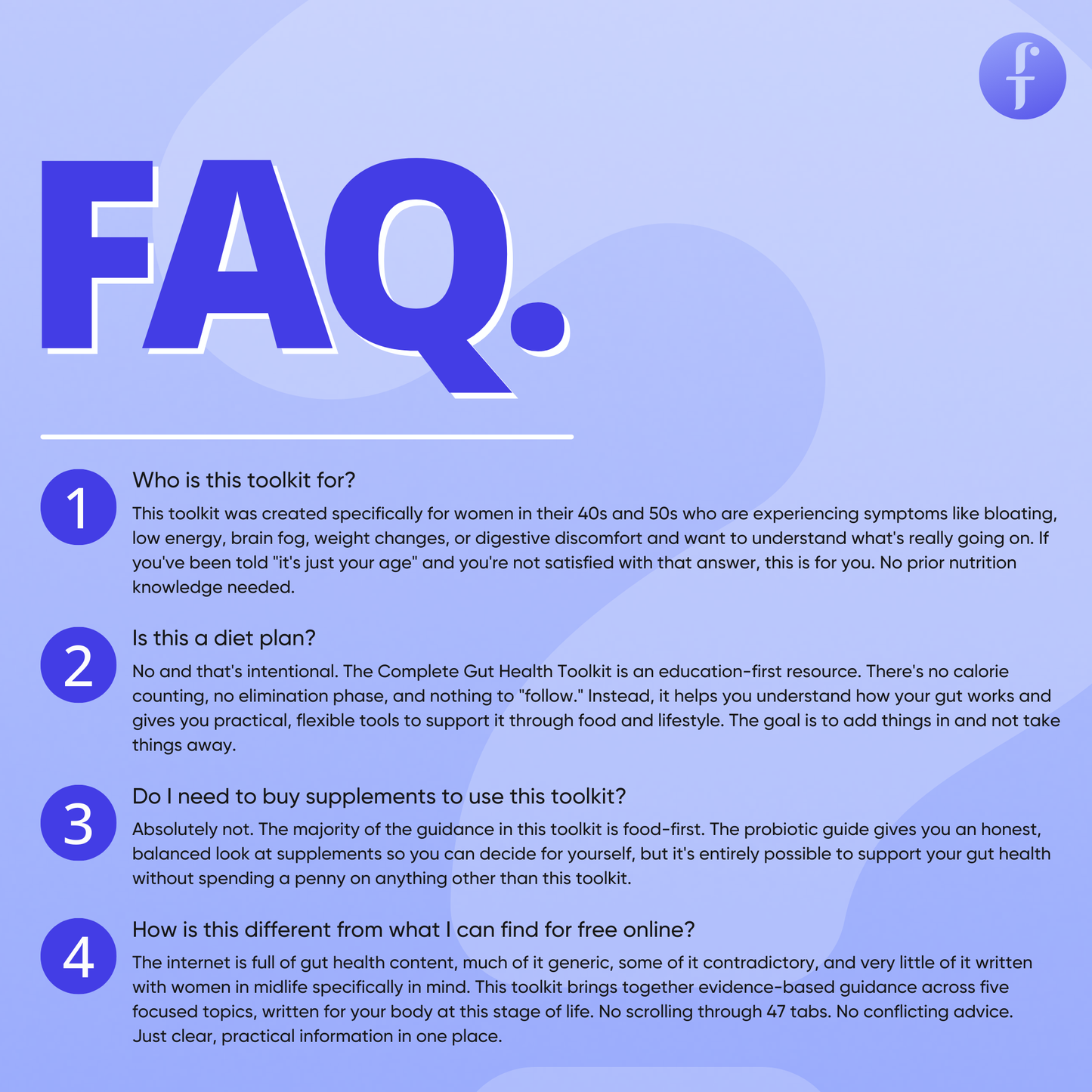 The Complete Gut Health Toolkit A science-backed digital resource collection for women 40+ Everything your gut has been waiting for, in one place.