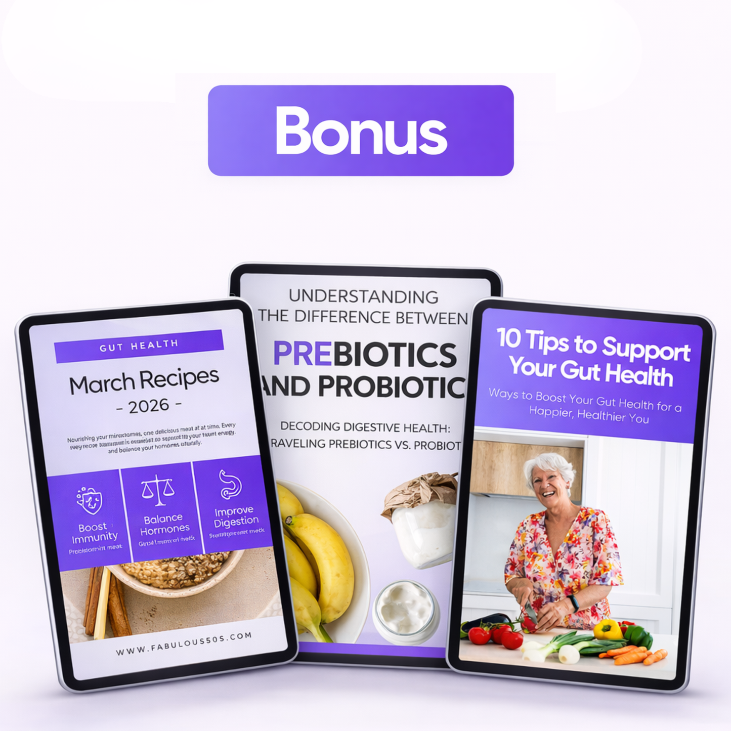 The Complete Gut Health Toolkit A science-backed digital resource collection for women 40+ Everything your gut has been waiting for, in one place.